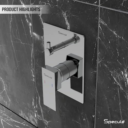 Specule Brass, Concealed Body High Flow Diverter | With Exposed Part Kit | Bathroom Shower System | Bathroom Mixer | Diverter set for Bathroom | Chrome Finish (Cubix) - Image 4
