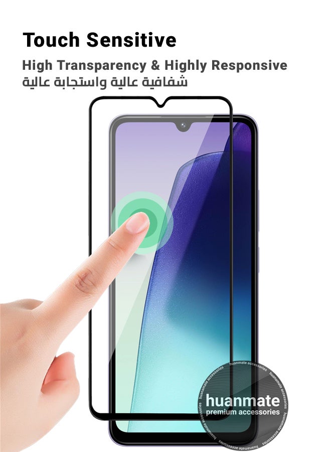 هووانميت واقي شاشة لهاتف شاومي ريدمي 13 سي 4 جي - زجاج مقسى ممتاز من الحافة إلى الحافة، شفافية عالية، لمسة رقيقة، مضاد للانفجار، حواف مقوسة ناعمة، سهل التركيب - Image 4
