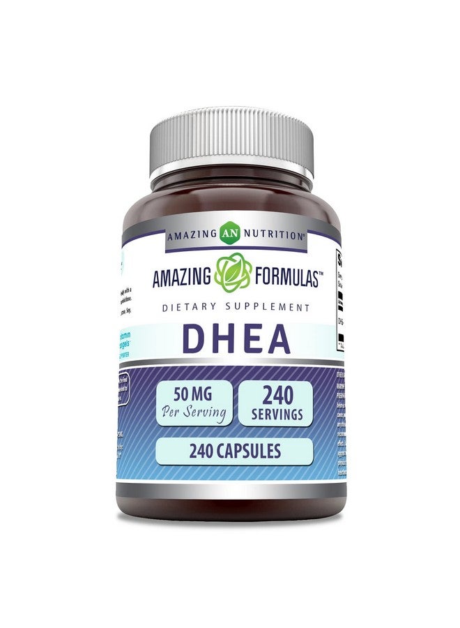 Amazing Nutrition أمزينغ فورمولا DHEA 50 ملغ لكل حصة 240 كبسولة مكمل | خالي من الكائنات المعدلة وراثيًا | خالي من الغلوتين | صنع في الولايات المتحدة - Image 1
