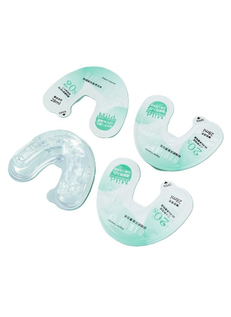 Generic Orthodontic retainer cleanser ，Cleaning solution，  10 PCS/box， disposable ，Easy to carry ， Mouth Guard False Teeth Cleaning Removes Odors Stains  - Image 1