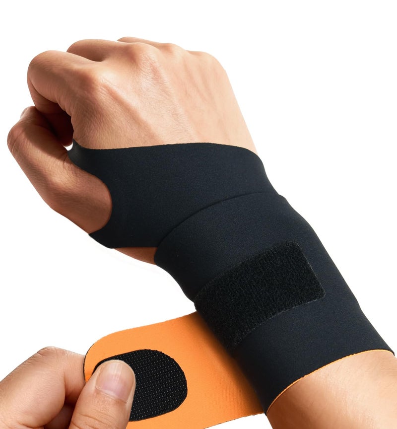 HiRui Ultra-Thin Elastic Wrist Brace Wrist Wraps, Compression Wrist Straps Support for Carpal Tunnel Arthritis Tendonitis Sprains Pain Relief Workout, Soft & Comfortable (Black (Pack of 1)) - Image 1