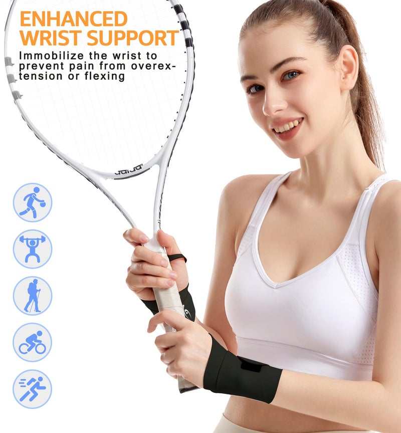 HiRui Ultra-Thin Elastic Wrist Brace Wrist Wraps, Compression Wrist Straps Support for Carpal Tunnel Arthritis Tendonitis Sprains Pain Relief Workout, Soft & Comfortable (Black (Pack of 1)) - Image 4