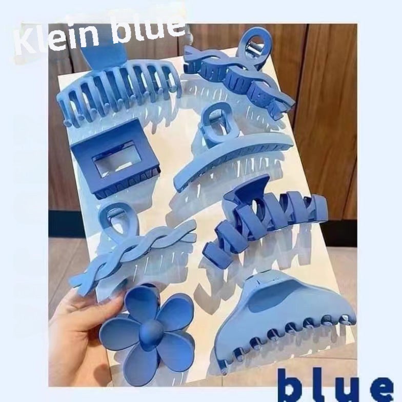 Generic Summer Colorful Hair Claw Set Modern Shark Clip Accessories Klein Blue 8-piece set