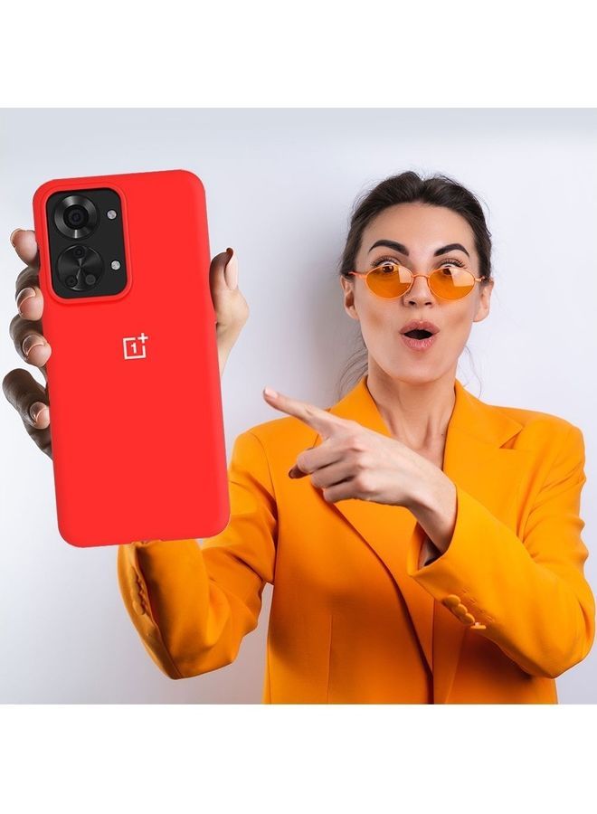 نيبمينينت غطاء حماية خلفي من السيليكون ومن جل لين وسائل بتصميم رفيع للغاية و كاملة للهيكل مقاس 6.43 بوصة لهاتف ون بلس نورد 2T أحمر - Image 4