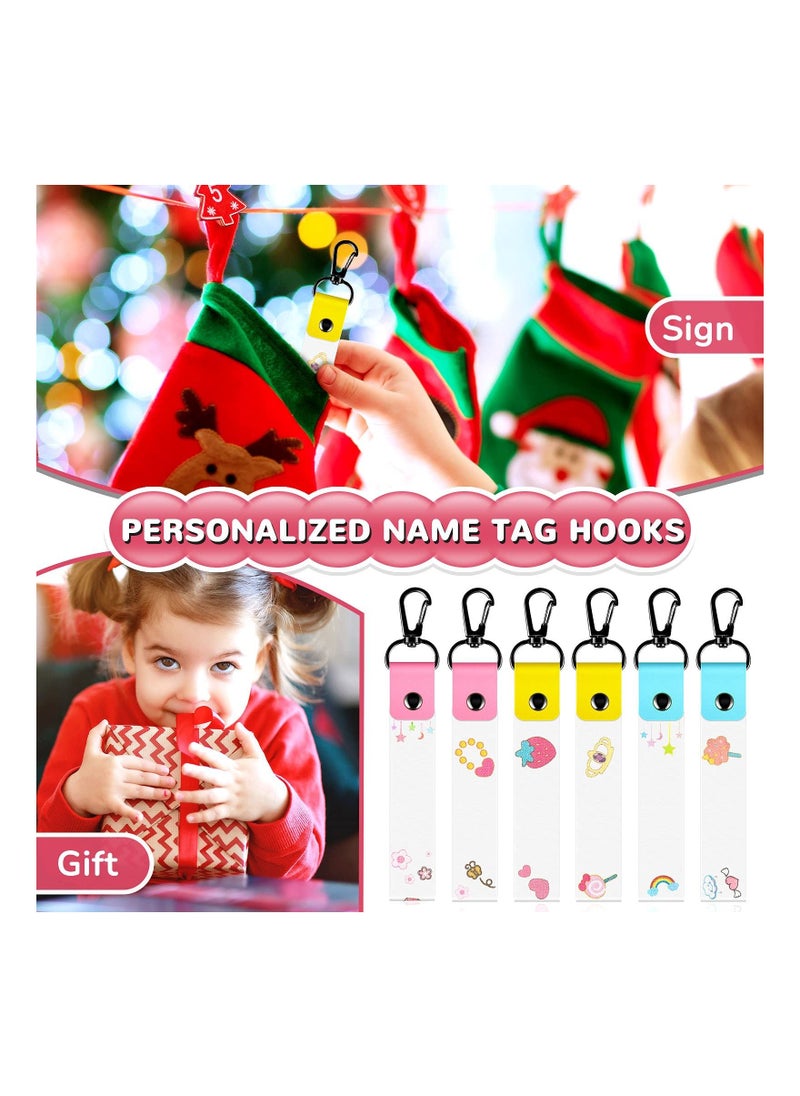 SYOSI - Personalized Name Tag Hook, 6 Pieces Kids ID Tag Backpack Name Tag Daycare Tag Backpack Name Tag Water Bottle Tag Backpack Tag (Cute Style) - Image 1