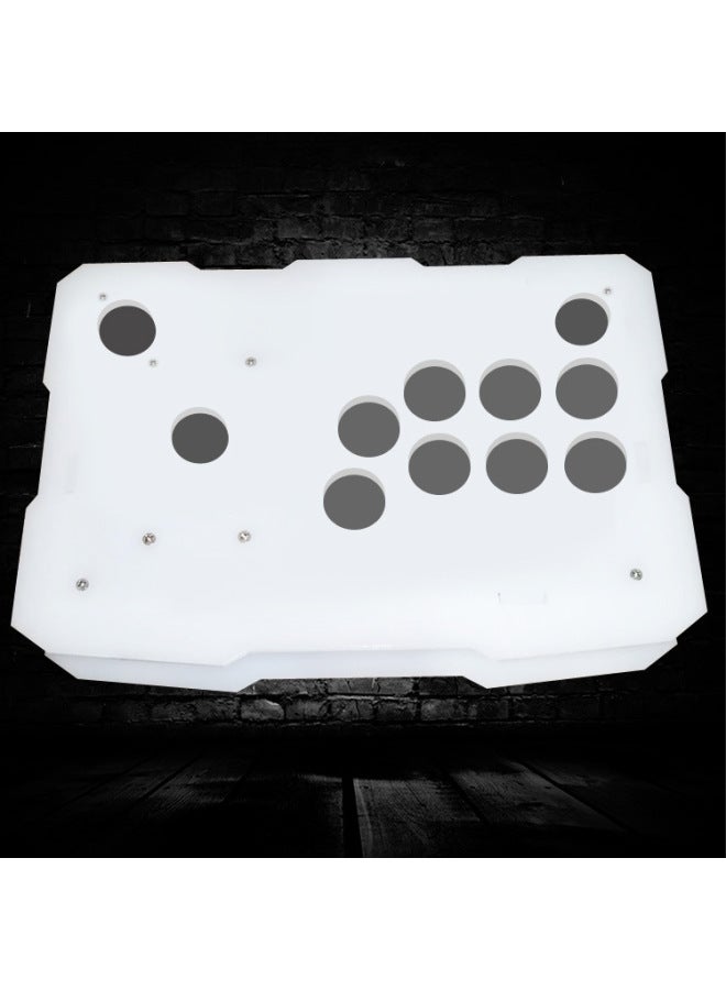 Arcade Rocker Housing Game Rocker Frame Rocker Outer Frame Machine Box Arcade Game Rocker King Of Fighters-Product Color:White Acrylic Frame Eight-key Arc  - Image 1