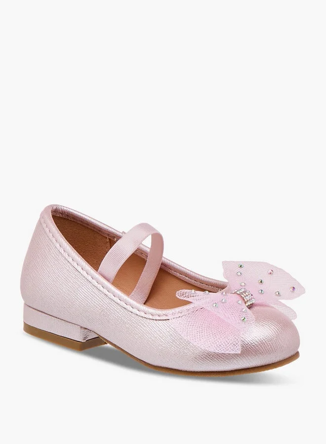 Flora Bella By Shoexpress Girls Bow Accent Slip-On Ballerina Shoes