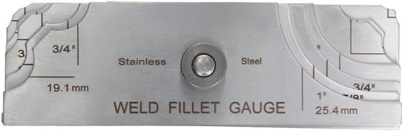 Utoolmart Fillet Weld Gauge Gage Set, Stainless Steel Welding Inspection Gauge, Metric & Inch Measurement Welding Gauge for checking Leg Length and Throat Thickness for Professional Welders 1pcs - Image 1