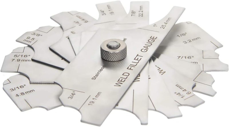 Utoolmart Fillet Weld Gauge Gage Set, Stainless Steel Welding Inspection Gauge, Metric & Inch Measurement Welding Gauge for checking Leg Length and Throat Thickness for Professional Welders 1pcs - Image 3