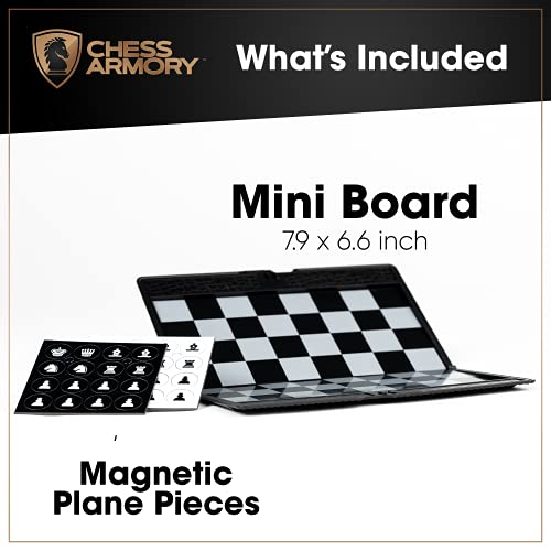 Chess Armory Pocket Chess Set - Portable Mini Chess Set for Adults and Youth - Mini Chess Board to Take Anywhere for an Unforgettable, Mind-Sharpening Chess Game - Image 2