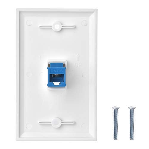 Ubrand 4 Packs cat6 Ethernet Wall Plate Outlet 1 Port RJ45 Network Female to Female Keystone Wall Coupler Jack Plate - Blue - Image 4