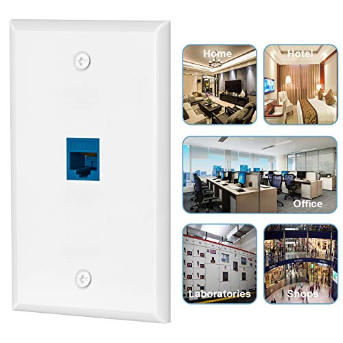 Ubrand 4 Packs cat6 Ethernet Wall Plate Outlet 1 Port RJ45 Network Female to Female Keystone Wall Coupler Jack Plate - Blue - Image 5