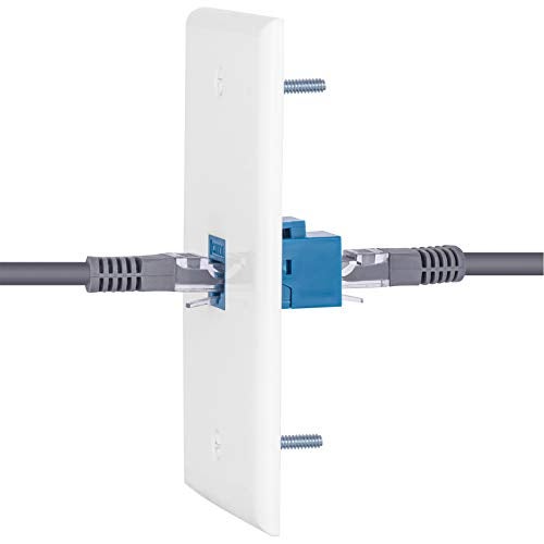 Ubrand 4 Packs cat6 Ethernet Wall Plate Outlet 1 Port RJ45 Network Female to Female Keystone Wall Coupler Jack Plate - Blue - Image 2