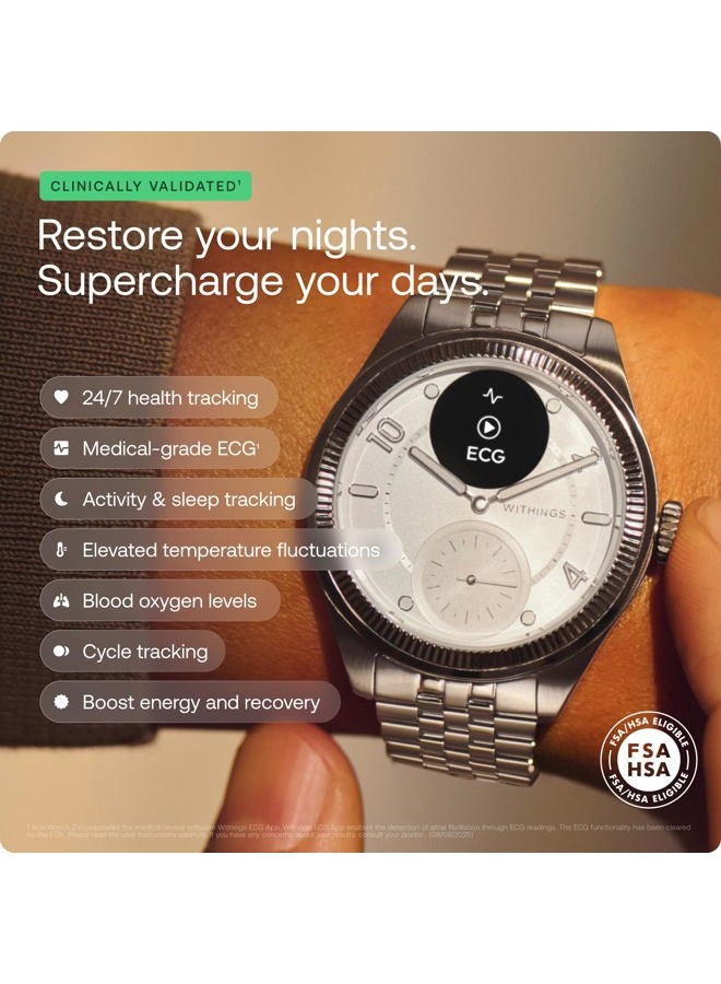 Withings ScanWatch Nova Brilliant Health Smart Watch for Women/Men with ECG, SPO2, Temperature, Sleep, Respiratory Health, Menstrual Cycle Tracker, 30D Battery - Image 2