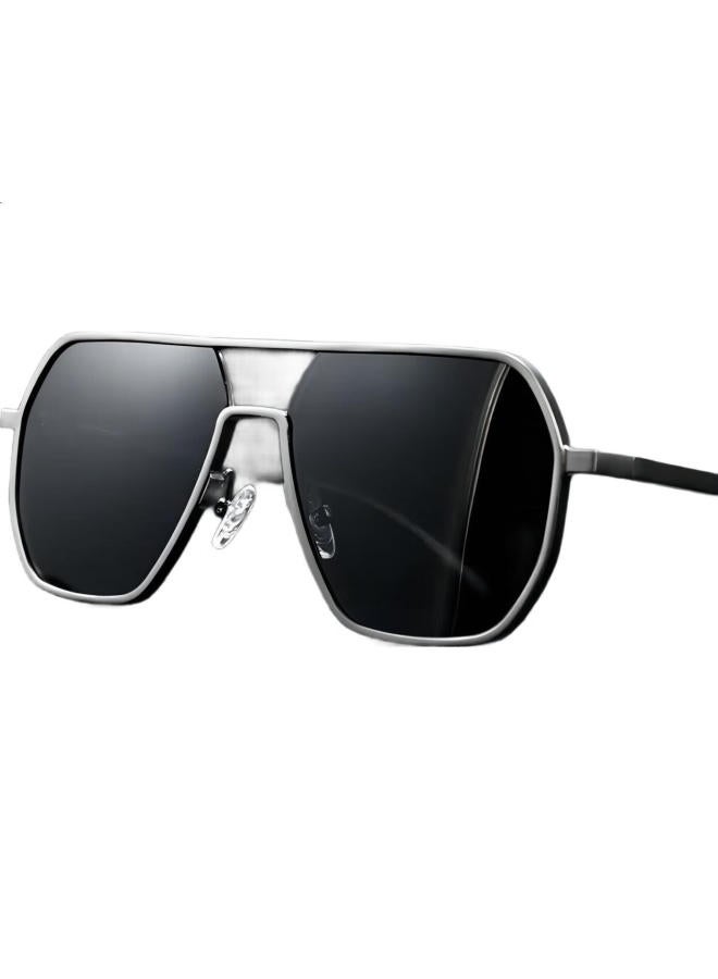 Lesca Lunetier New High-End Men'S Square Sunglasses, Polarized, Uv Protection, Driving Glasses, Light-Sensitive Lenses For Drivers - Image 1