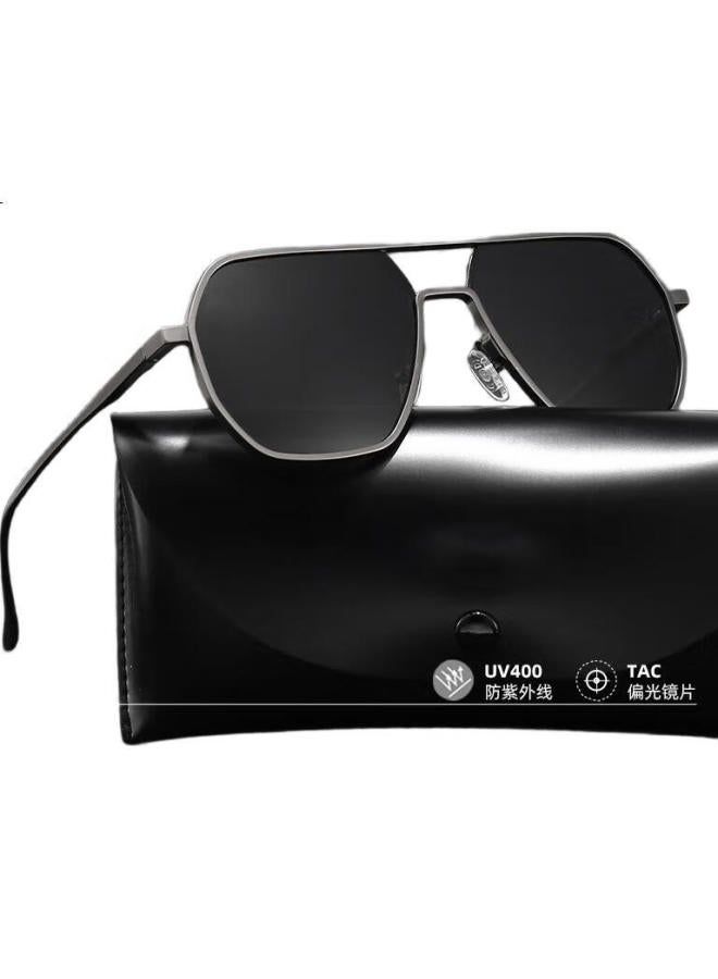 Lesca Lunetier New High-End Men'S Square Sunglasses, Polarized, Uv Protection, Driving Glasses, Light-Sensitive Lenses For Drivers - Image 2