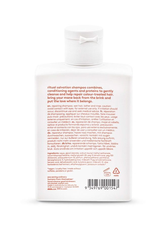 EVO Ritual Salvation Repairing Shampoo - Gently Cleanses, Treats Damaged & Brittle Hair & Protects Color - 300ml / 10.1fl.oz - Image 2