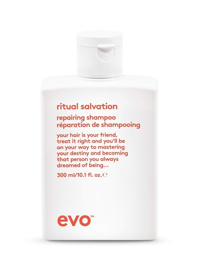 EVO Ritual Salvation Repairing Shampoo - Gently Cleanses, Treats Damaged & Brittle Hair & Protects Color - 300ml / 10.1fl.oz - Image 1