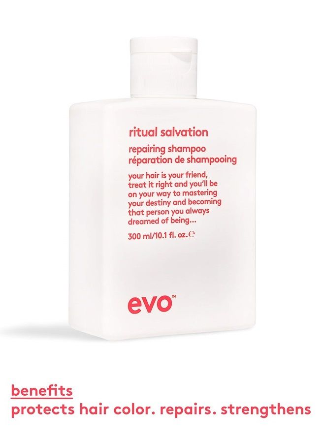 EVO Ritual Salvation Repairing Shampoo - Gently Cleanses, Treats Damaged & Brittle Hair & Protects Color - 300ml / 10.1fl.oz - Image 4