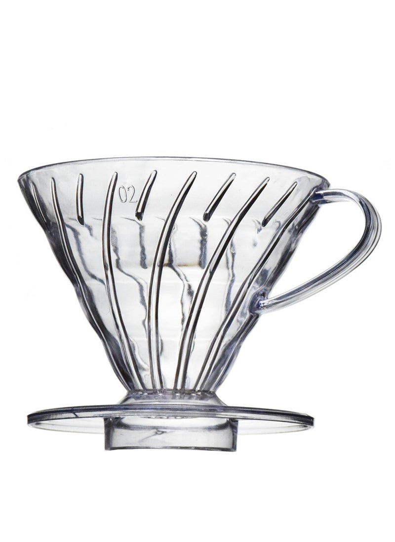 EqiEch AS Resin V60 Coffee Dripper Pour Over Coffee Filter Size 02 Clear  - Image 1