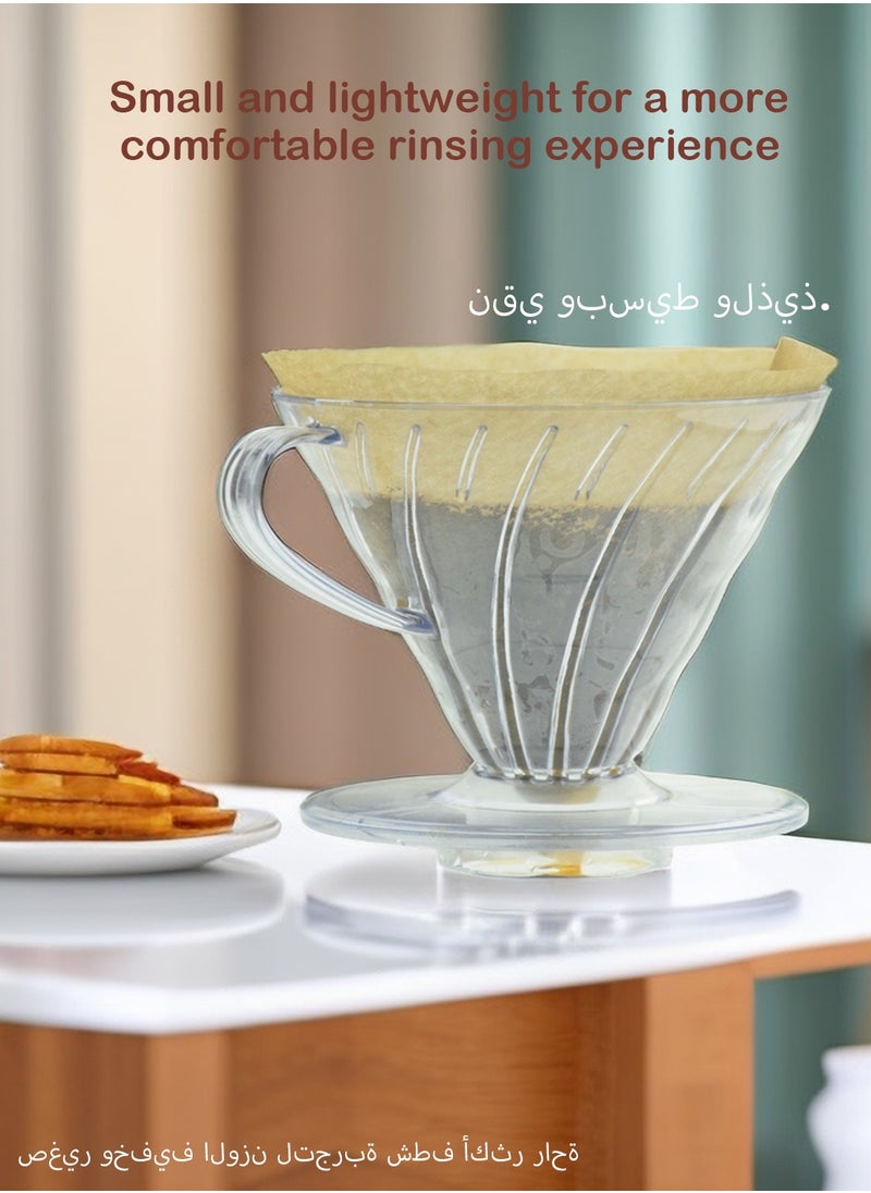 EqiEch AS Resin V60 Coffee Dripper Pour Over Coffee Filter Size 02 Clear  - Image 4