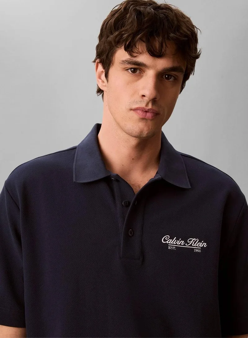 Calvin Klein Jeans Embroidered Logo Polo Shirt