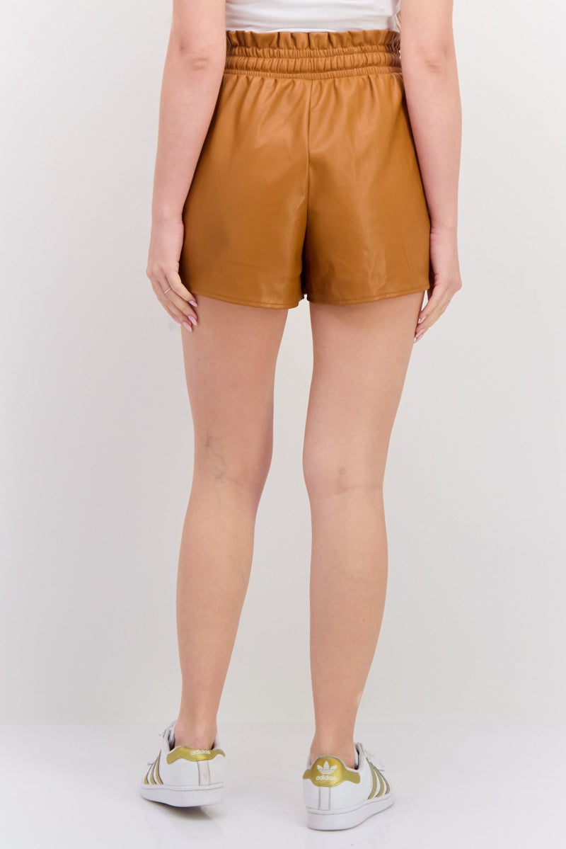 Jessica Simpson Women Solid Basic Shorts, Brown - Image 3