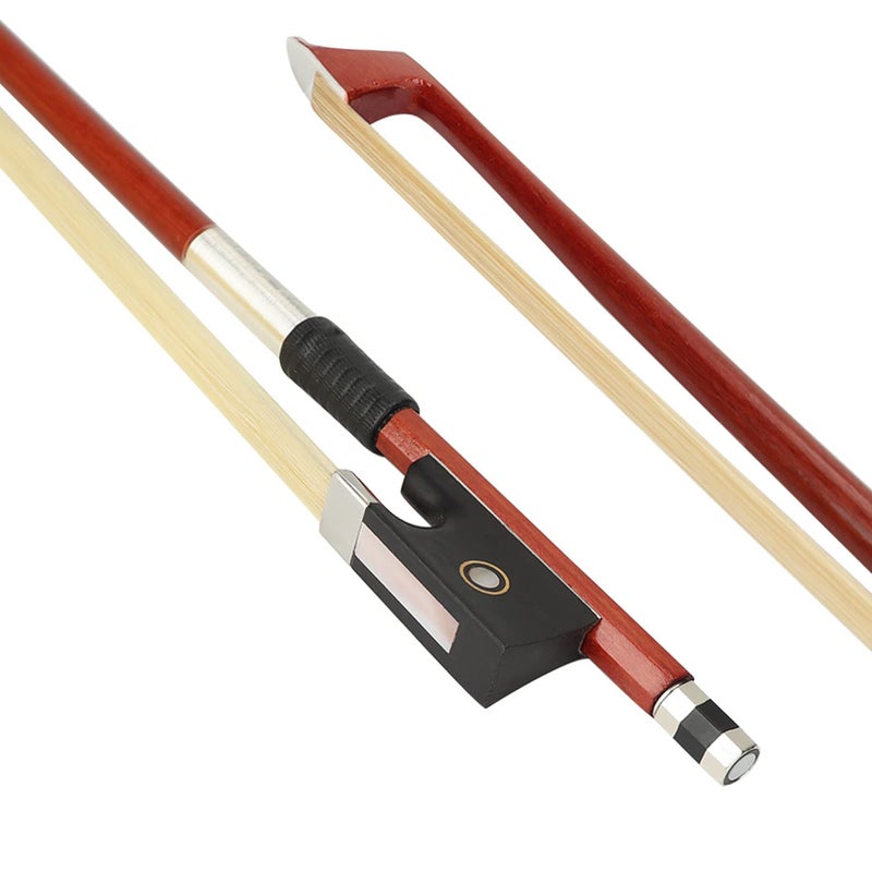LMS Violin Bow Full Size 4/4 Brazilwood Violin Bows Lightweight Bow Well Balance Fiddle Bow Made with Ebony Frog Mongolian White Horse Hair for Violin Student Professional (4/4) - Image 1