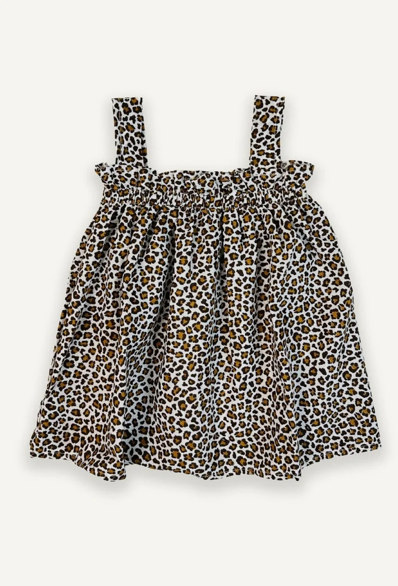 Ada Bebek Çocuk Ada Baby Kids Baby Girl Bandana Sock Set Leopard Pattern Dress