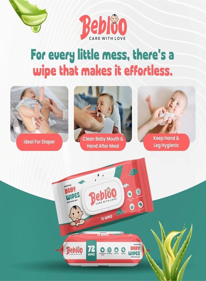MOROVIK Soft Cleansing Baby Wipes with Lid – 1728 Wipes (72 Wipes x Pack of 24) | Extra Thick & Moist Baby Wet Wipes with Aloe Vera, Vitamin E & Jojoba Oil (Pack Of 24) - Image 5