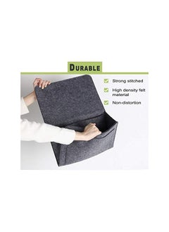 The Bros Bedside Storage Pocket, 2 Pcs Felt Bedside Storage Hanging, Space Saving, 5 Pockets Holds Phone, Books, Remote, Magazines, Fit for Headboards Bed Rails Bunk Sofa (Dark Gray, Light Gray)  - Image 3