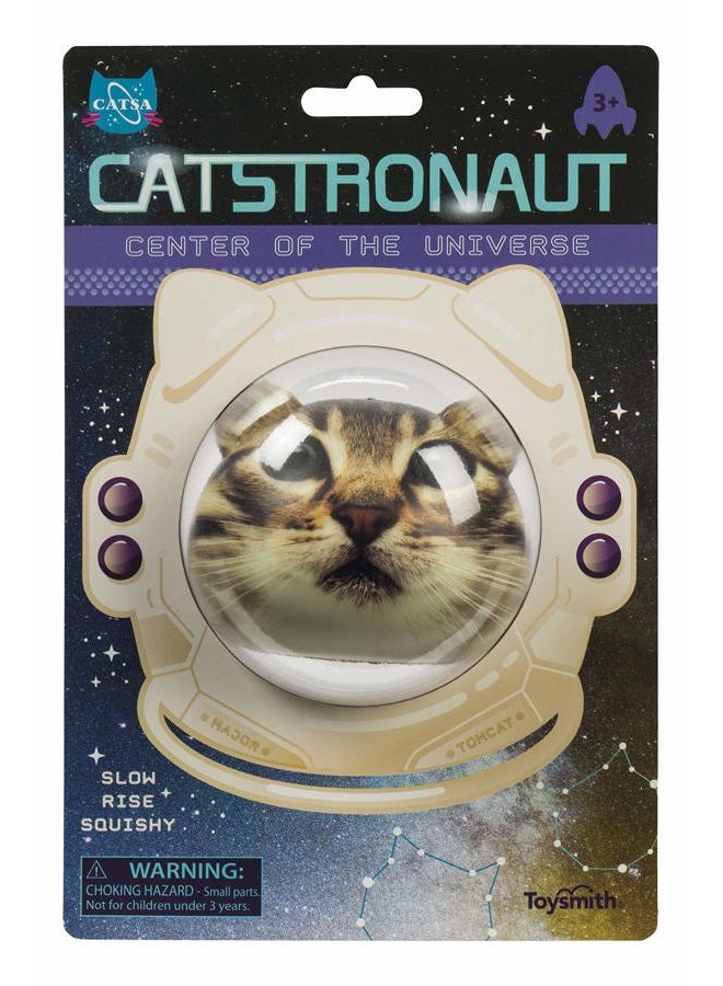Toysmith Catstronaut Slow-Rise Squishy Ball - Small Outer Space Stress Ball, Cat Astronaut Squishy Toy, Space and Animal Stress Relief Balls - Image 1