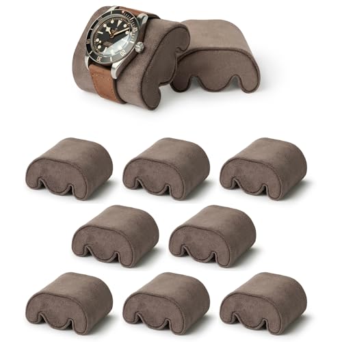 TAWBURY Watch Pillows - Pack of 8 X-Small 'M' Shaped Cushions for 5.5 to 6.9-inch Wrists, 2.4-inches Wide, Compatible with our Fraser Brown Watch Cases (Brown) - Image 1