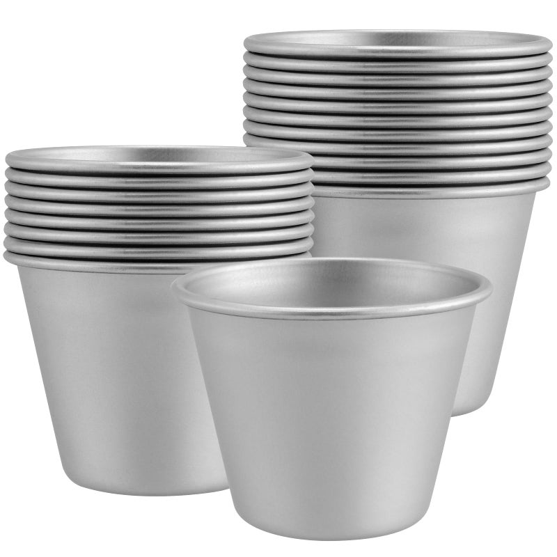 MUKLEI 20 PCS Dariole Moulds Mini Pudding Basins Pudding Mould Individual Muffin Tins for Baking Cupcakes Individual Puddings 7 x 42 x 56cm