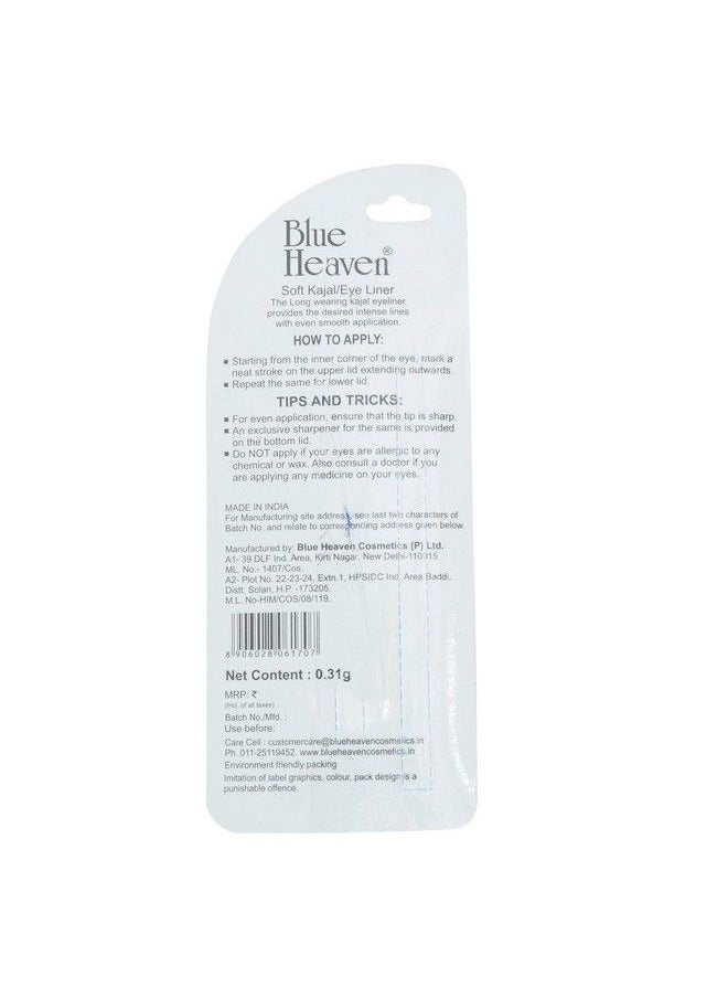 Blue Heaven - Soft Kajal Eye Liner With Sharpener 0.31G - Image 1