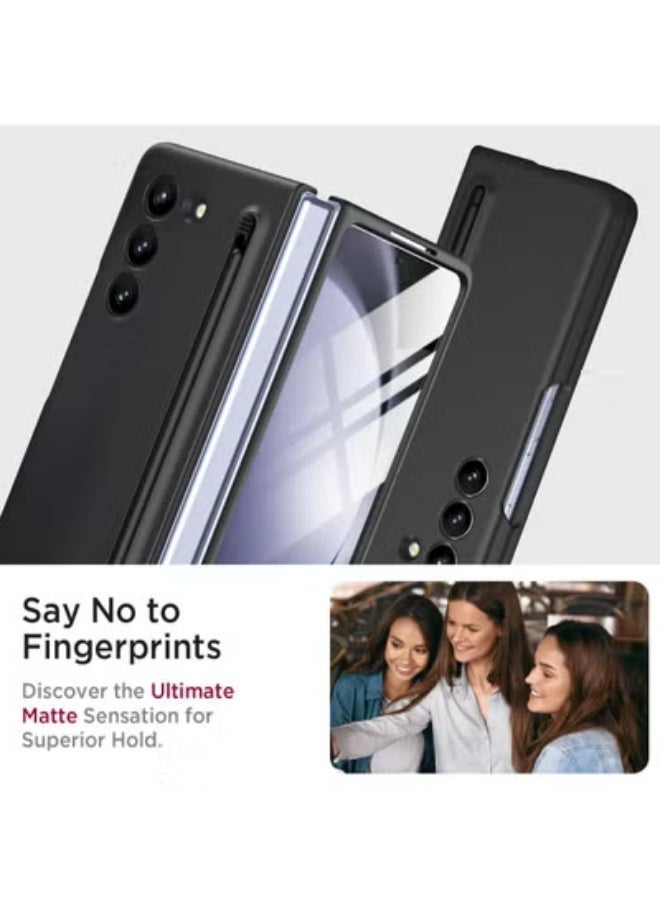 Bukela Samsung Galaxy Z Fold 6 Case with Stylus & S Pen Holder, Built-in Screen Protector, Ultra Slim Durable, Wireless Charging Compatible, Black - Image 4