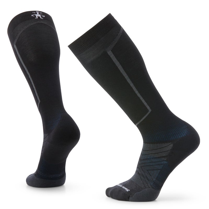 SmartWool جوارب سكي سمارت وول للرجال مع وسادة مستهدفة فوق الساق باللون الأسود XL - Image 1