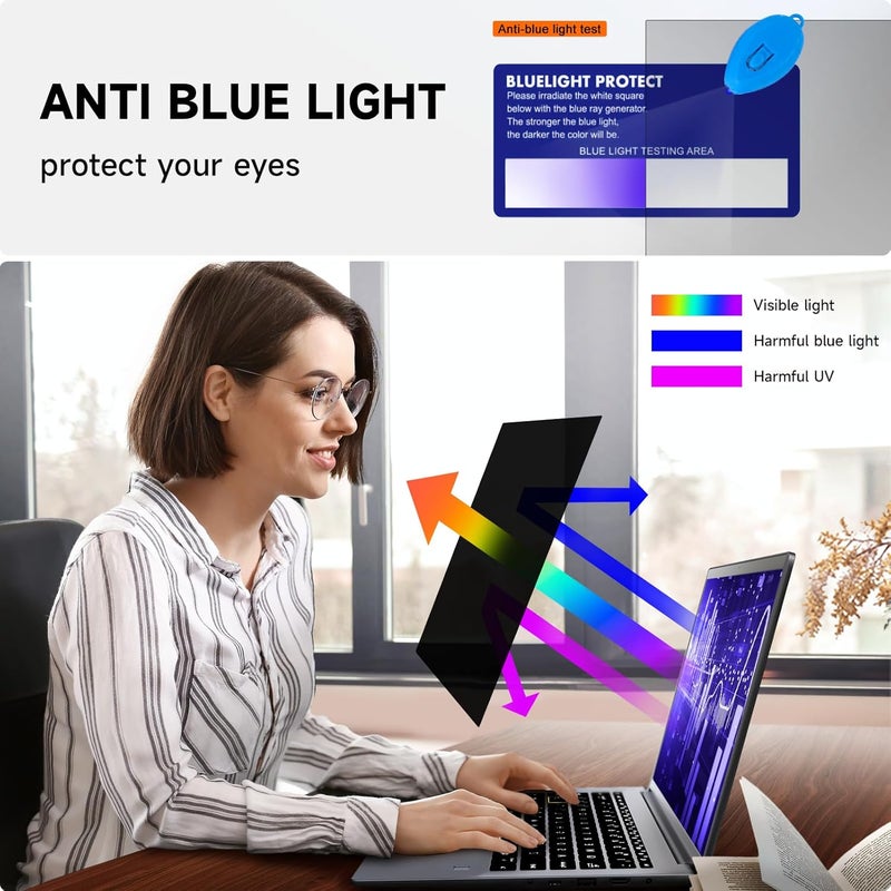 Mamol Laptop Privacy Screen 15.6 Inch Compatible with HP/ Dell/ Acer/ Samsung/Asus/ Lenovo/Toshiba, Removable 16:10 Aspect Privacy Filter Screen Protector for 15.6 Inch Laptop, Anti Glare Blue Light Laptop - Image 4