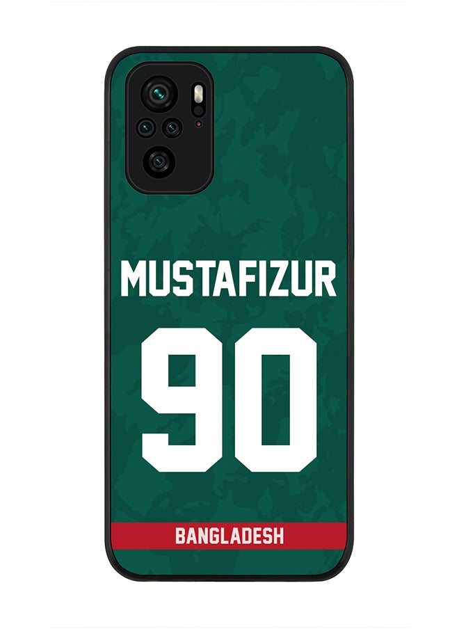 Stylizedd - Rugged Black Edge Case for Redmi Note 10S / Redmi Note 10 4G, Slim fit Case Flexible thin Cover - Player Name - Mustafizur Rahman, Jersey Number- 90 - Image 1
