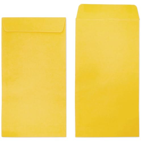 sudyut 11X5 Inch (Pack of 50) Laminated Yellow Paper Envelope Ideal For Home Office Business Corporate | For Secure Mailing cheques Letters Documents | Poly Laminated inside | 100 GSM - Image 1