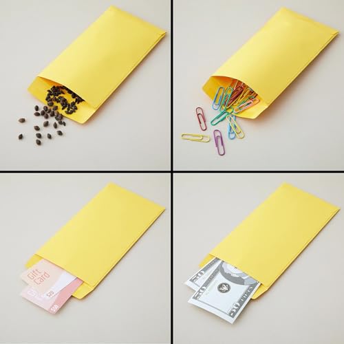 sudyut 11X5 Inch (Pack of 50) Laminated Yellow Paper Envelope Ideal For Home Office Business Corporate | For Secure Mailing cheques Letters Documents | Poly Laminated inside | 100 GSM - Image 4