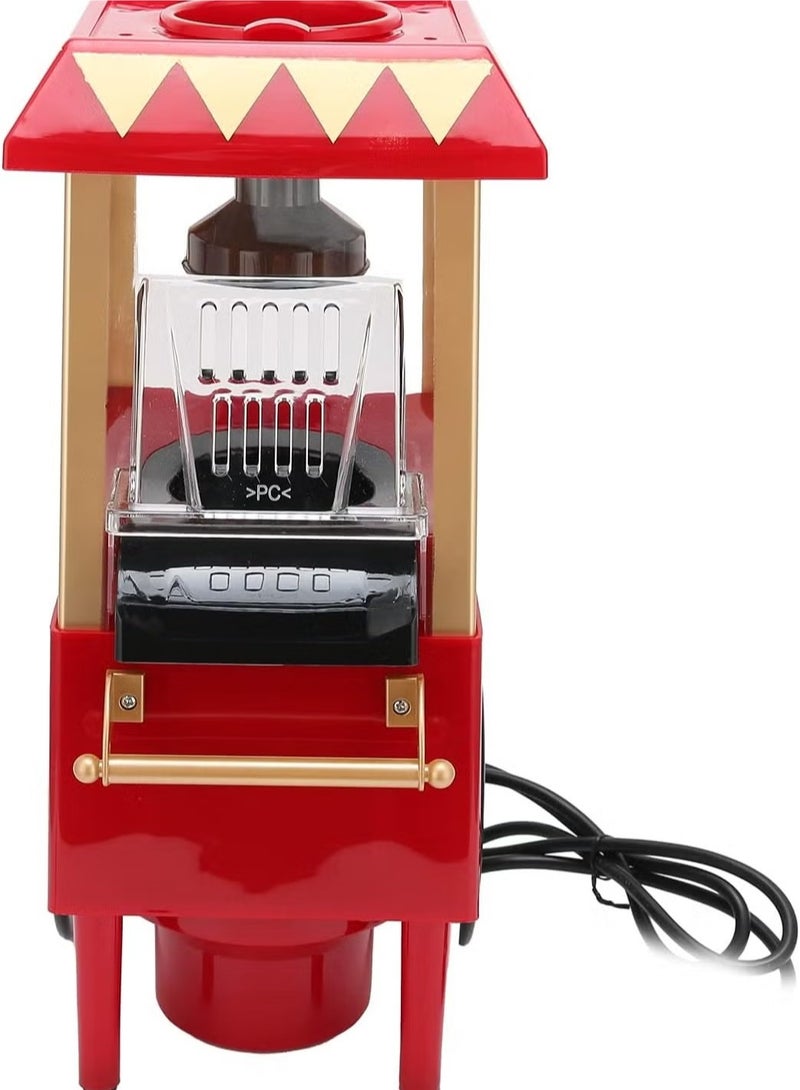JAJEEK Mini Popcorn Maker | Automatic Popcorn Machine  Red Retro Model Hot-Air Popcorn Machine for Home, Parties, Movie Nights, and Birthday Gifts (UK) – Electric Corn Popper, Easy to Use, Oil-Free - Image 1