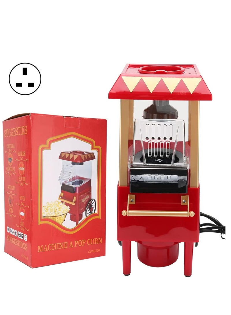 JAJEEK Mini Popcorn Maker | Automatic Popcorn Machine  Red Retro Model Hot-Air Popcorn Machine for Home, Parties, Movie Nights, and Birthday Gifts (UK) – Electric Corn Popper, Easy to Use, Oil-Free - Image 2