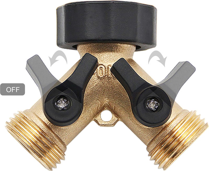 Lifynste 2 Way Brass Hose Splitter, 3/4" Brass Hose Connectors, Y Connector Garden Hose Adapter Connector, 2 Pack - Image 5