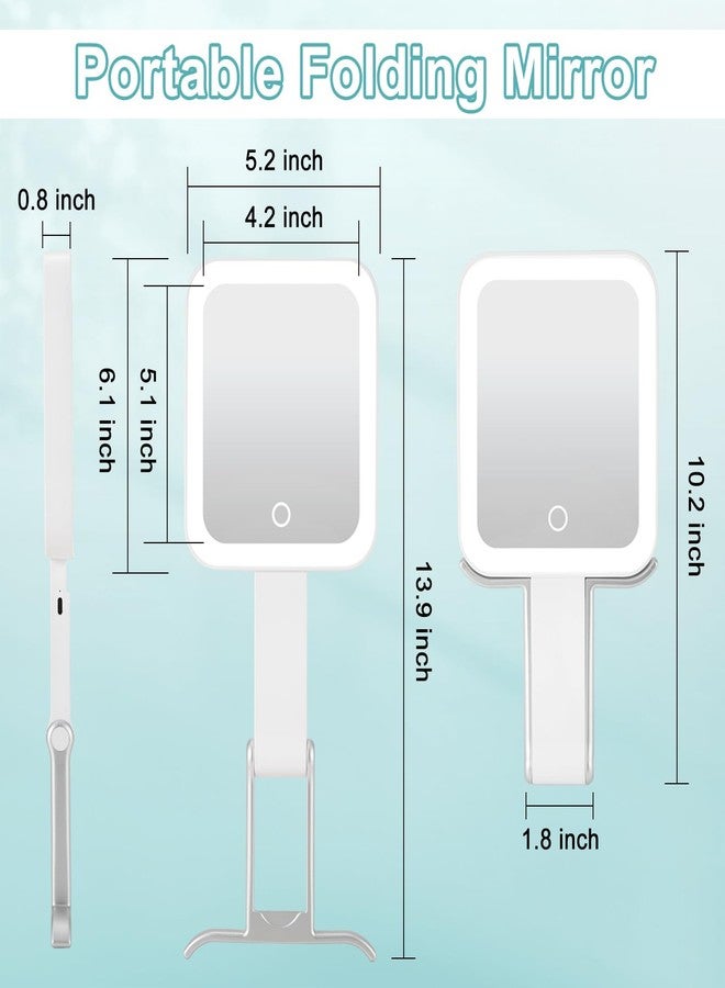 DECLUTTR Makeup Mirror with Lights, Rechargeable 1X/15X Magnifying Mirror with Light Double-Sided, Portable Handheld/Desk/Hanging Magnifying, 3 Color Lighting, Dimmable Touch Screen, White - Image 5