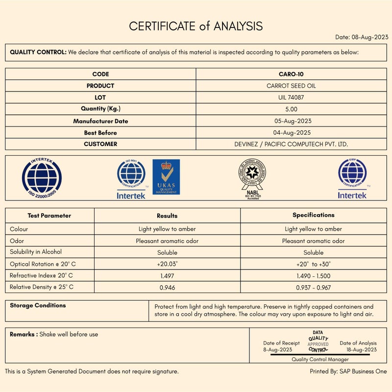 Devinez Carrot Seed Essential Oil, 15ml (Pack of 2) 100% Pure, Natural & Undiluted - Smooth Wrinkles, Fight Free Radicals, Firm and Tone the Skin, Enhance Skin Rejuvenation, Get Thick, Shiny, Healthy Hair - Image 3