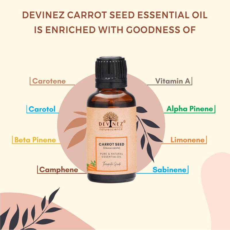 Devinez Carrot Seed Essential Oil, 15ml (Pack of 2) 100% Pure, Natural & Undiluted - Smooth Wrinkles, Fight Free Radicals, Firm and Tone the Skin, Enhance Skin Rejuvenation, Get Thick, Shiny, Healthy Hair - Image 4