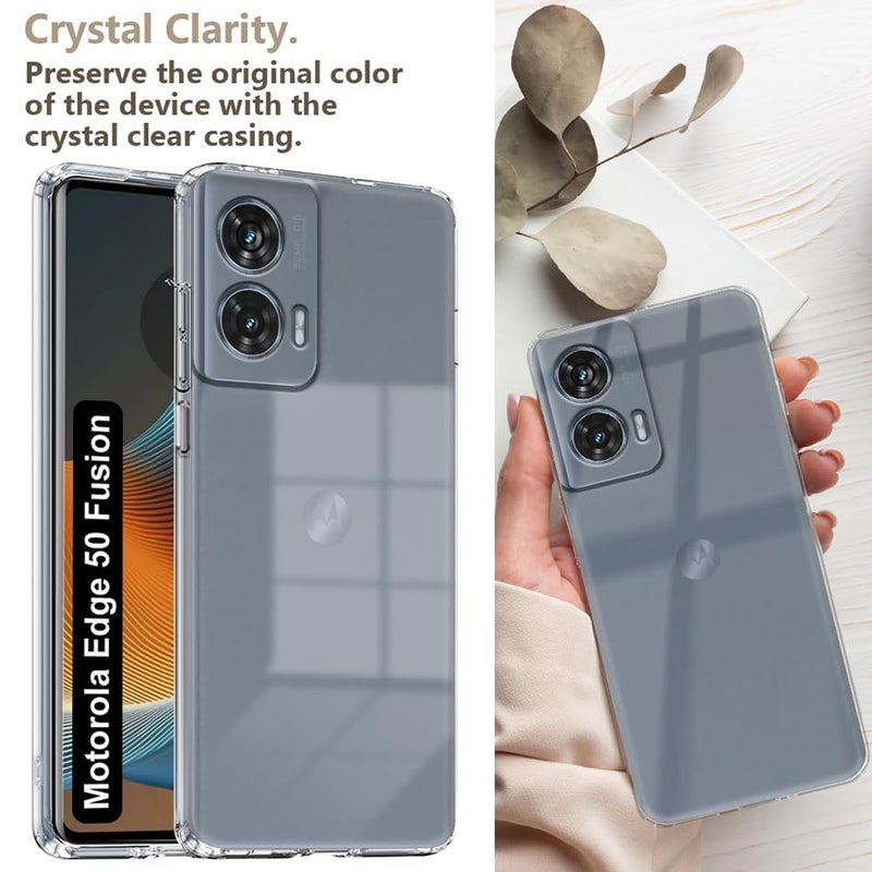 Nishtech غطاء خلفي شفاف هجين ناعم رفيع مضاد للغبار مع حماية الكاميرا لهاتف Moto G85 5G و Edge 50 Fusion 5G - Image 2