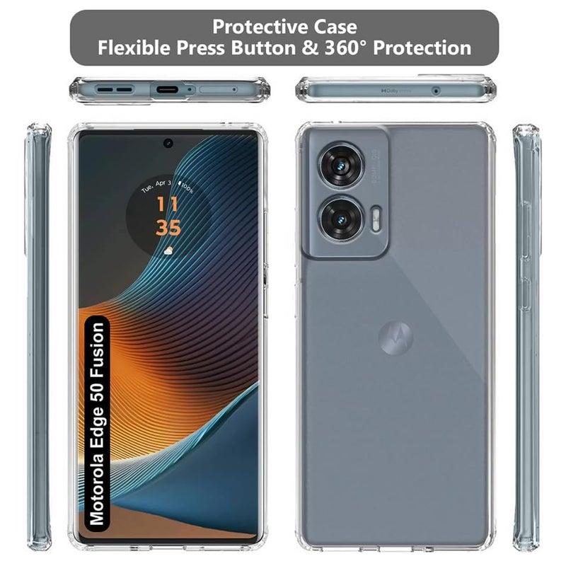 Nishtech غطاء خلفي شفاف هجين ناعم رفيع مضاد للغبار مع حماية الكاميرا لهاتف Moto G85 5G و Edge 50 Fusion 5G - Image 3