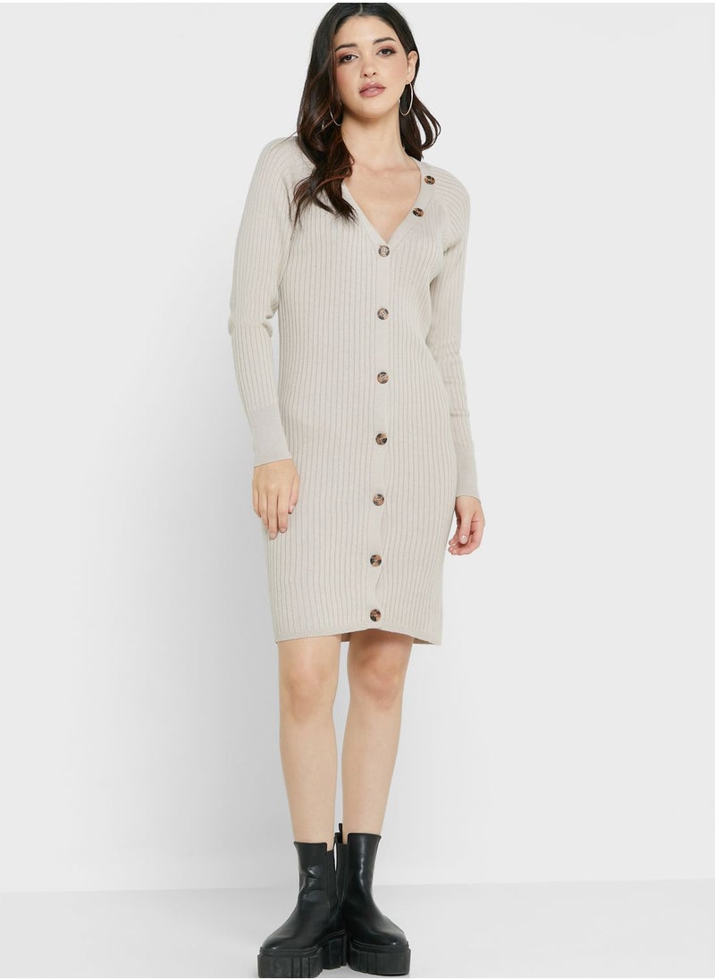 Jacqueline de Yong - Knitted Button Down Longline Cardigan - Image 1